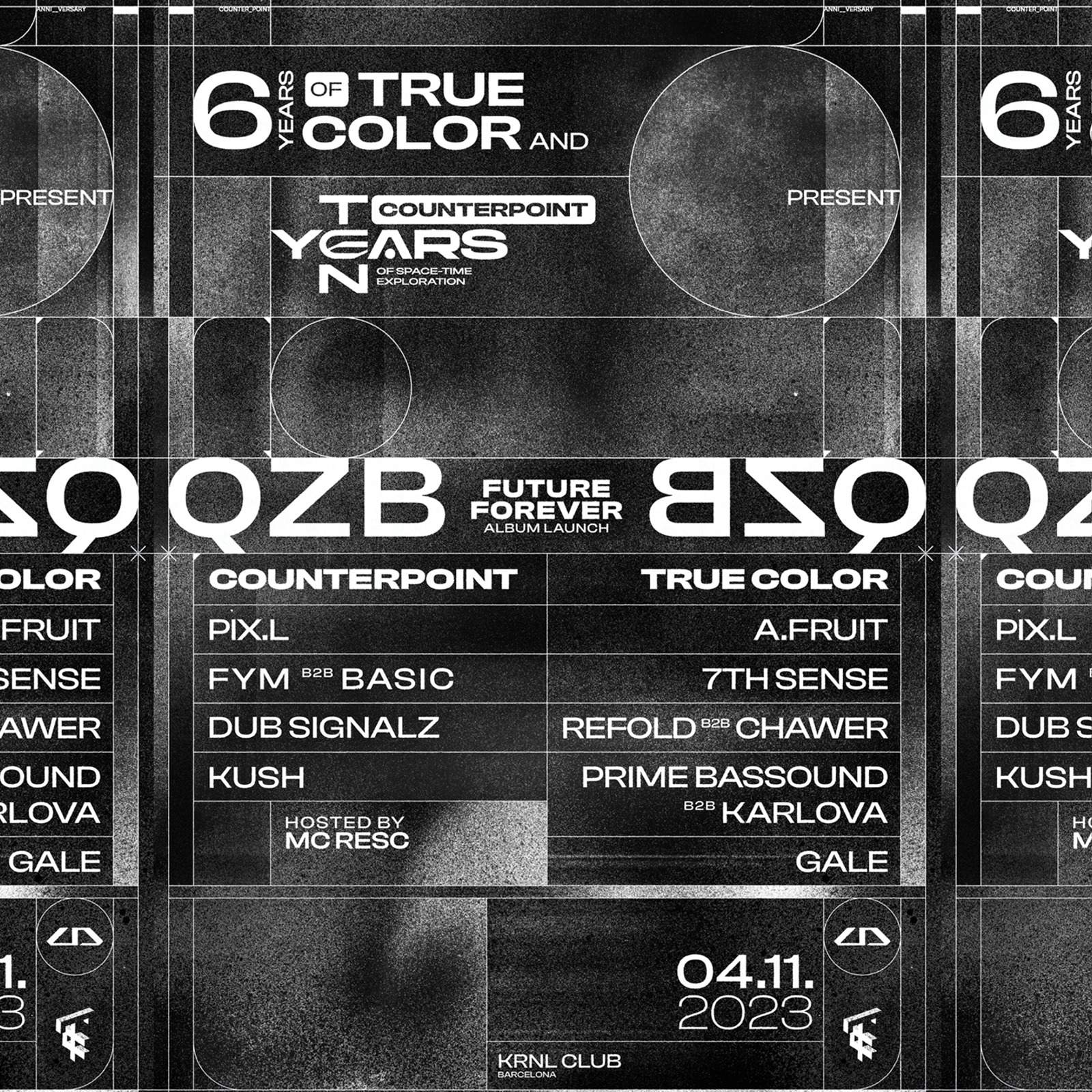 [CANCELLED] True Color & Counterpoint present / Drum & Bass, Jungle, Dubstep / QZB - フライヤー表