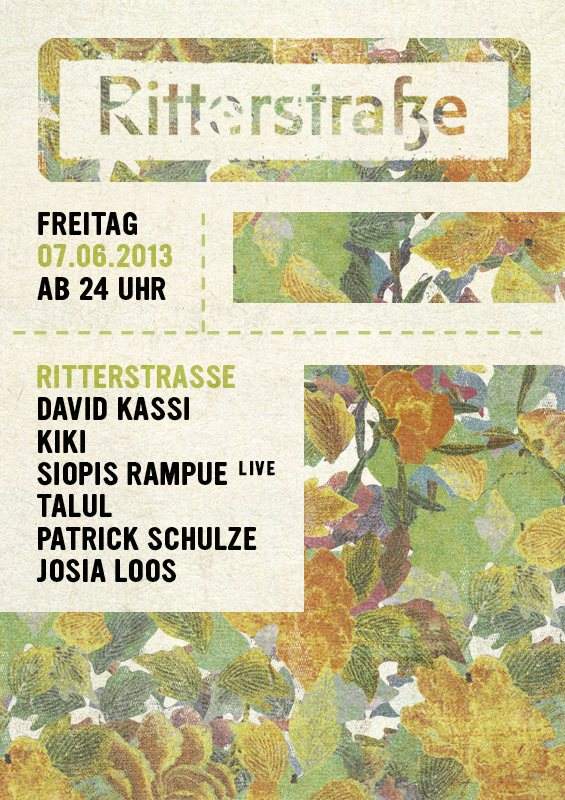 Ritterstraße with David Kassi, Kiki,Siopis & more - フライヤー表