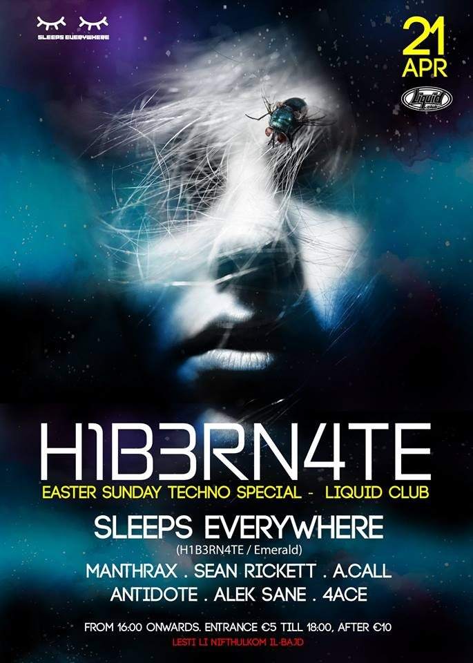 Hibernate // Easter Sunday Techno Special - フライヤー表