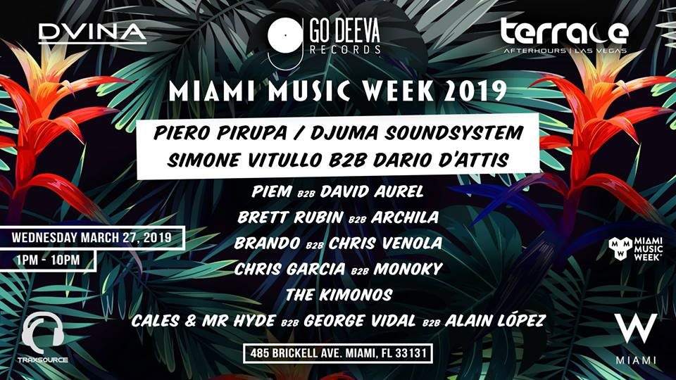 Go Deeva Records, Dvina & Terrace Afterhours - Miami Music Week 2019 - フライヤー表