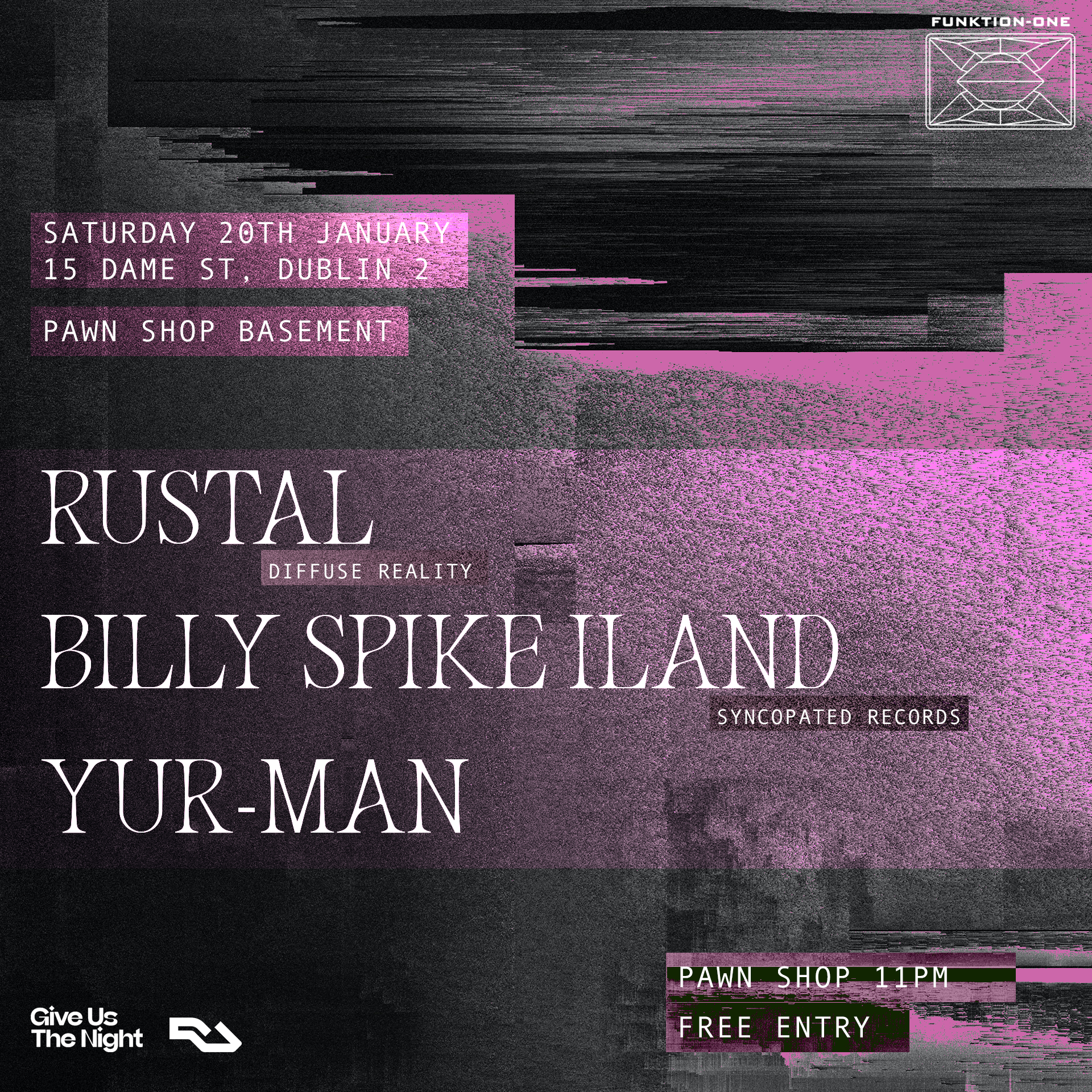 Rustal , Billy Spike Iland and Yur-Man  - フライヤー表