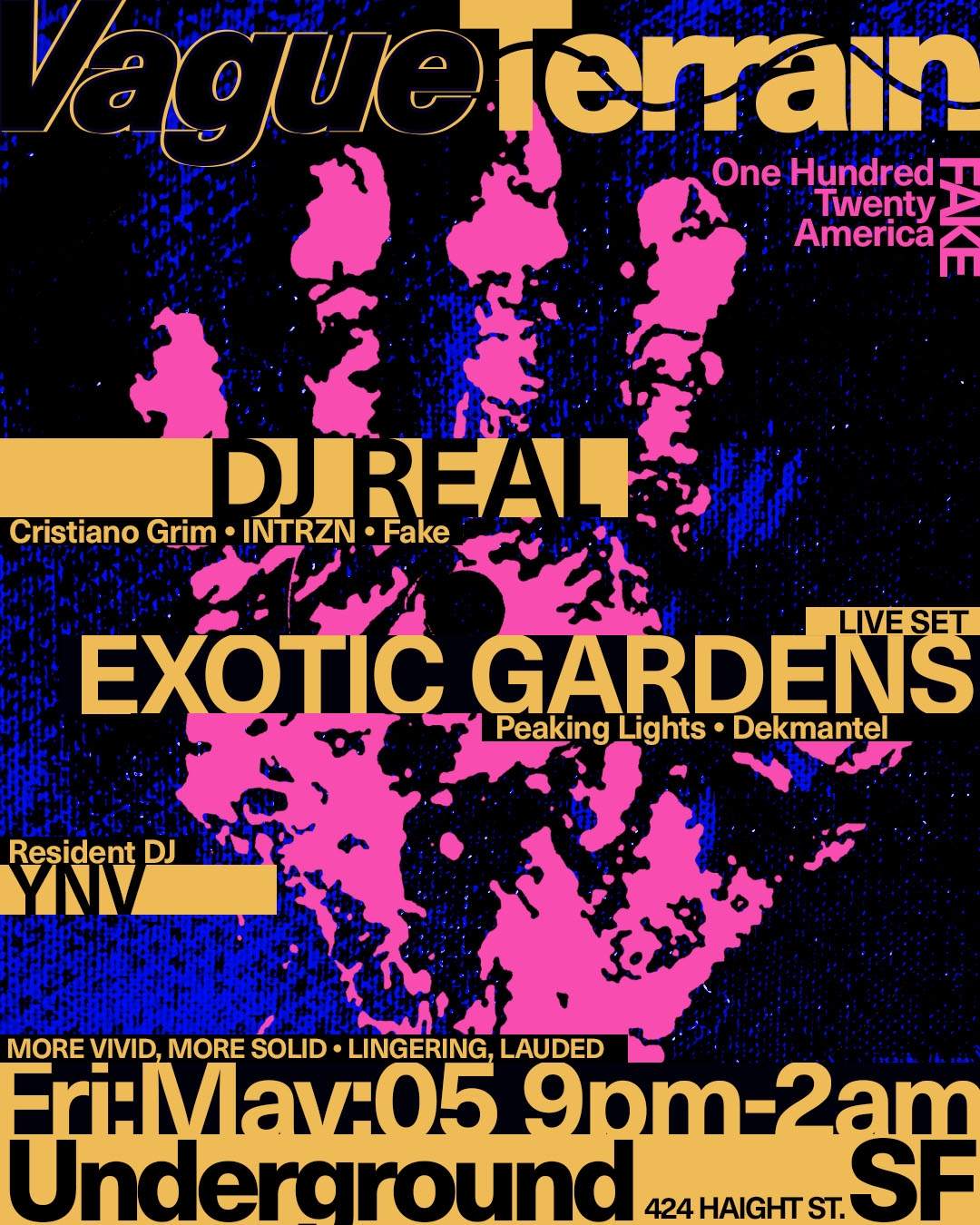 Vague Terrain with Exotic Gardens + DJ REAL - フライヤー表