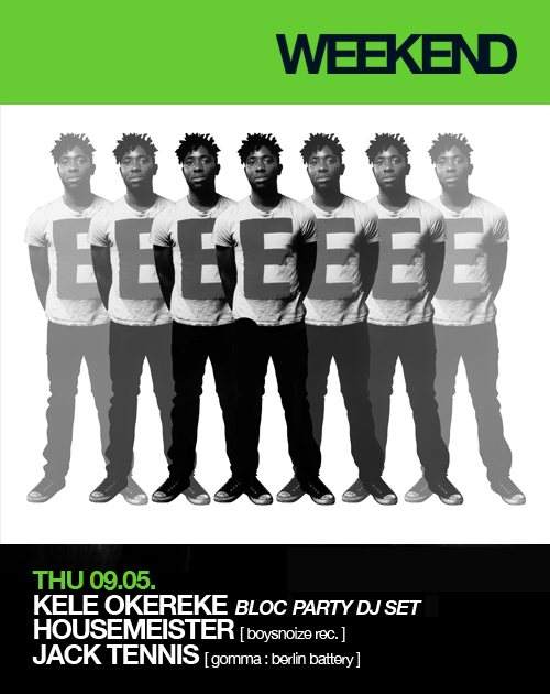 Kele Okereke (Bloc Party DJ Set), Housemeister & Jack Tennis - Página frontal