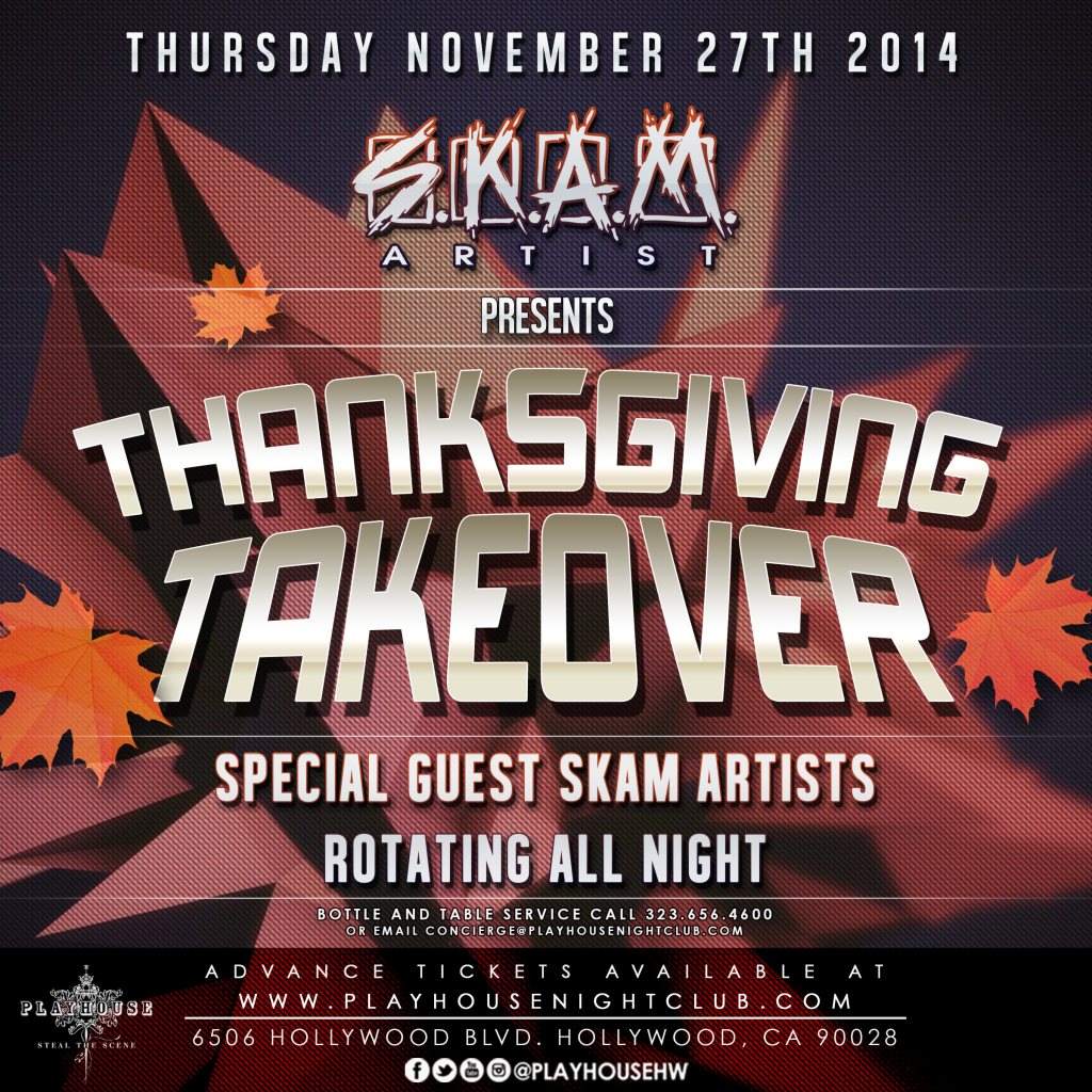 S.K.A.M. Thanksgiving Night Take-Over Thursday - フライヤー表