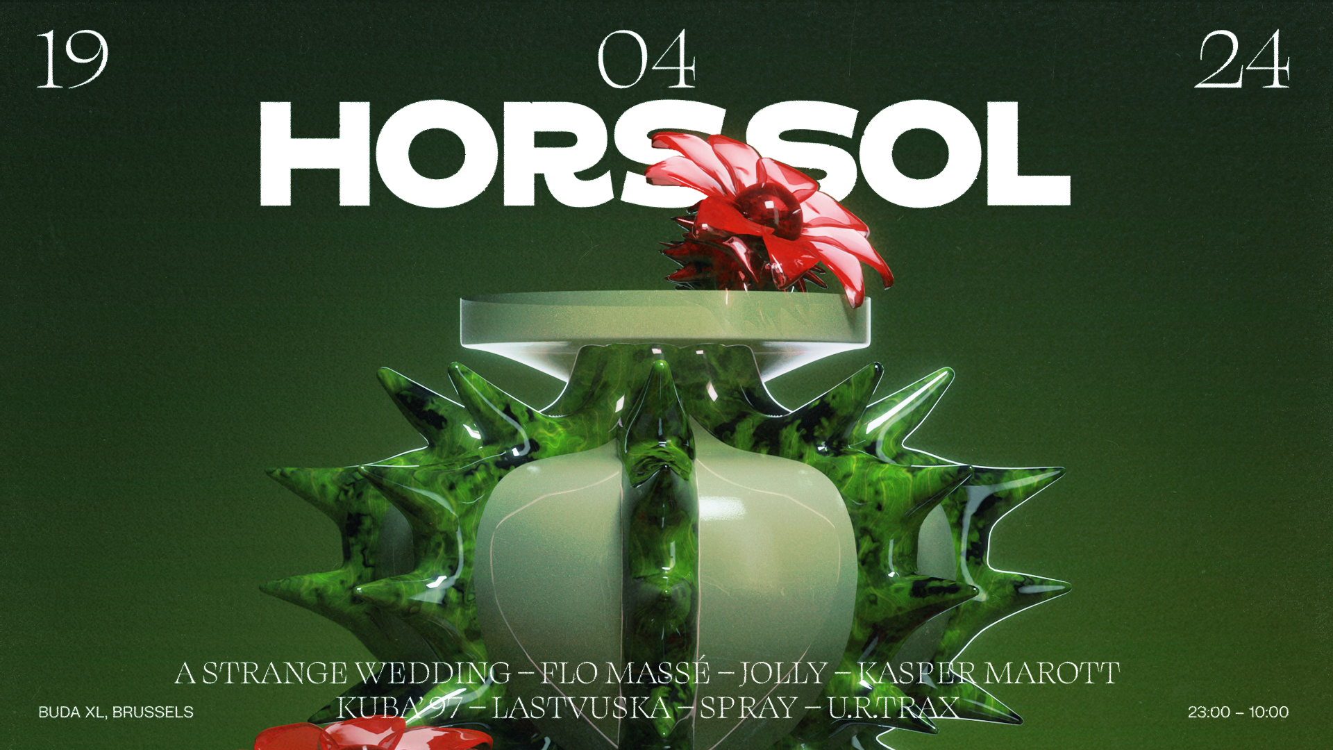 HORS-SOL Warehouse — u.r.trax, Spray, Kasper Marott, Kuba'97, Flo Massé, A Strange Wedding  - フライヤー表