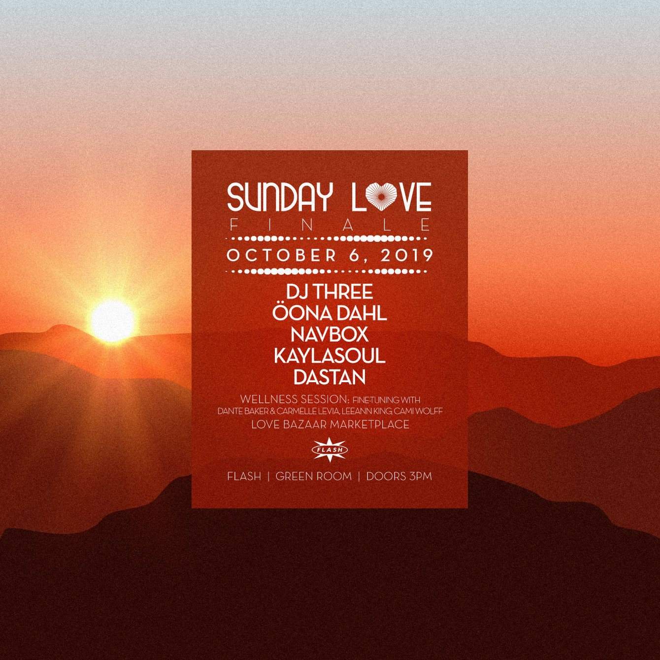 Sunday Love: The Finale: DJ Three - Oona Dahl - Navbox - Página frontal