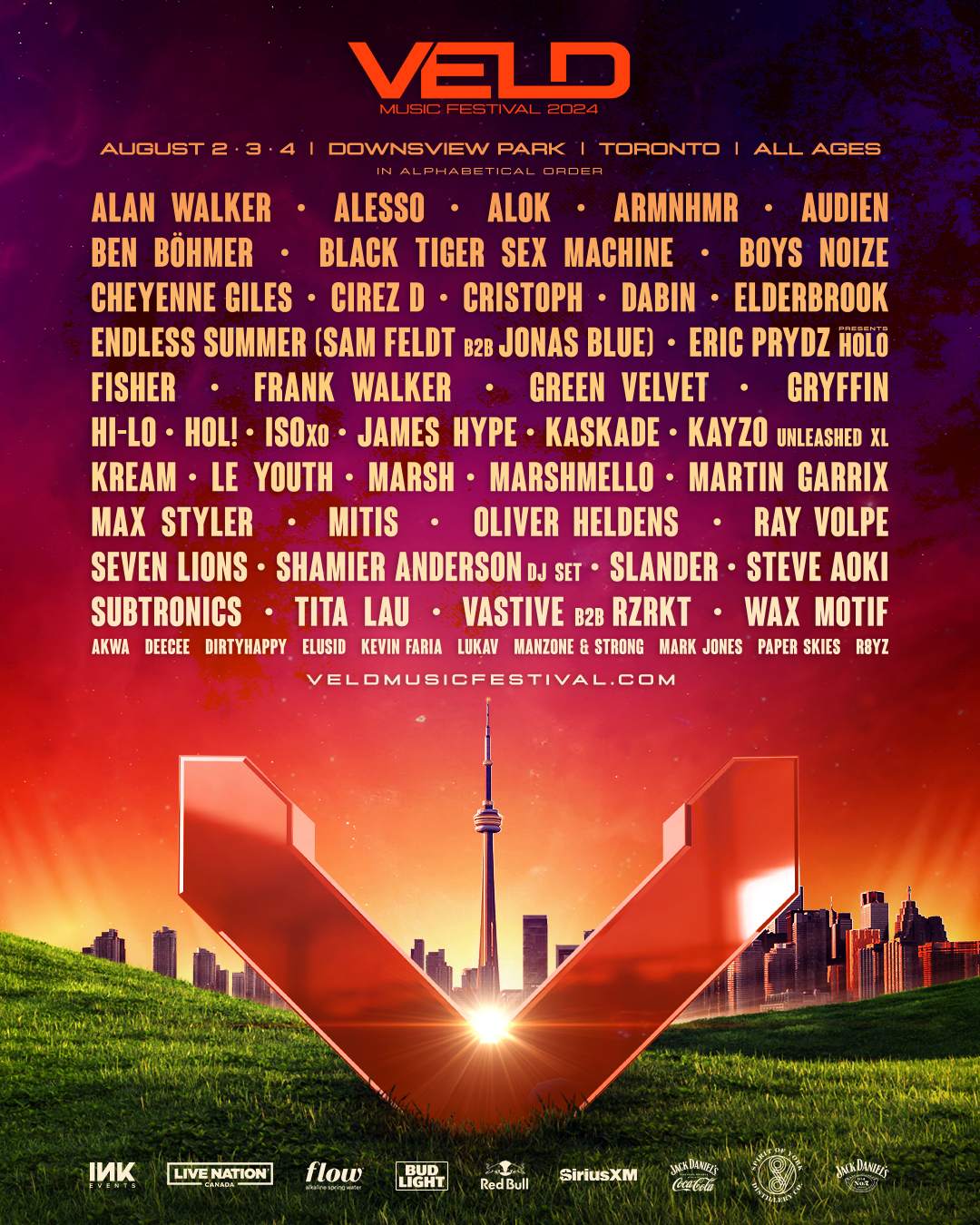 VELD MUSIC FESTIVAL 2024 - フライヤー表