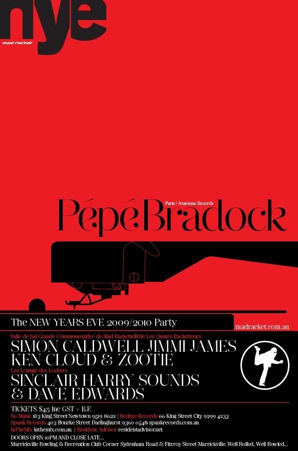 Mad Racket NYE feat. Pépé Bradock - Página frontal
