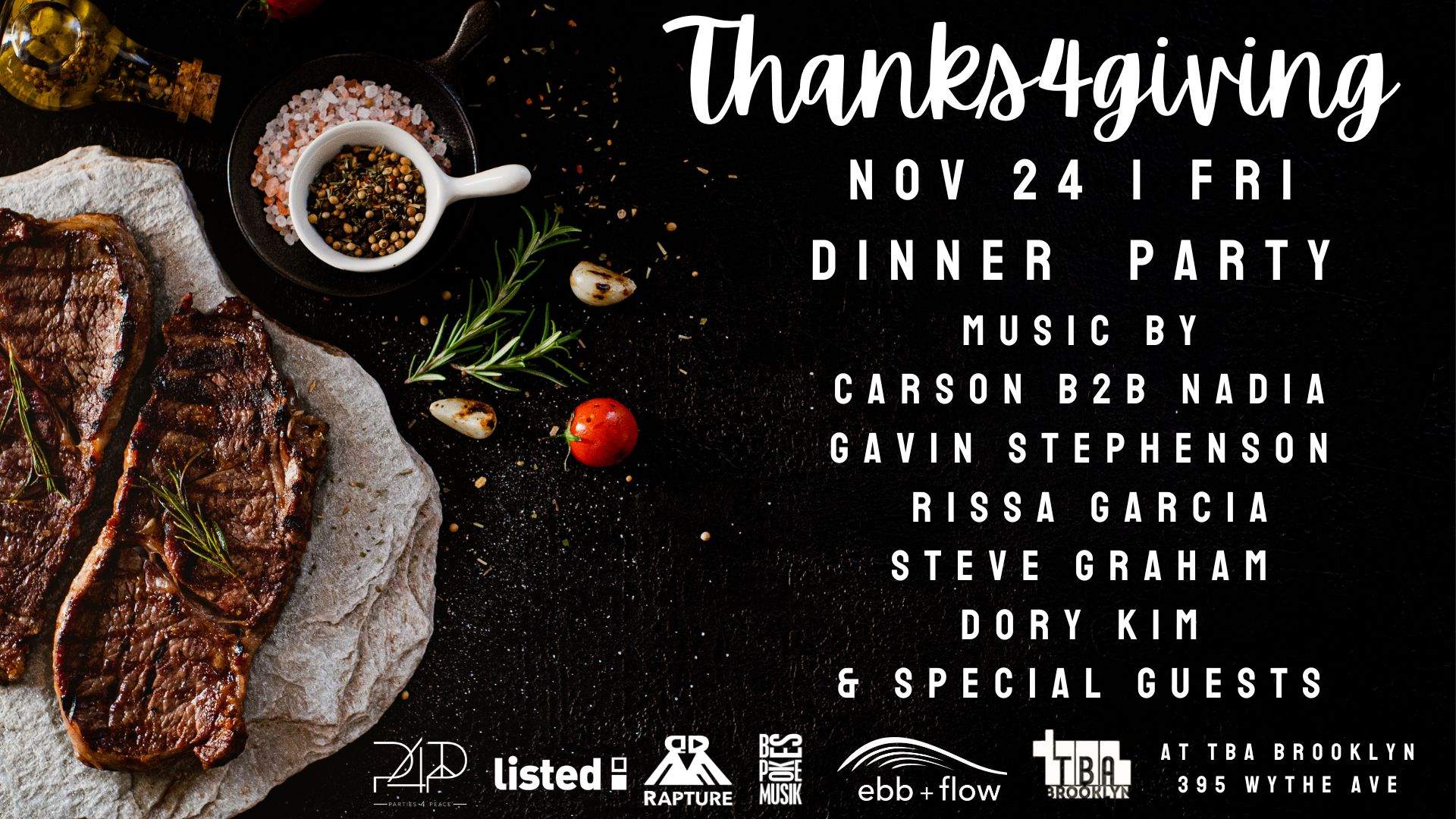 Thanks-4-Giving Dinner Party + Late Night Event - Página frontal