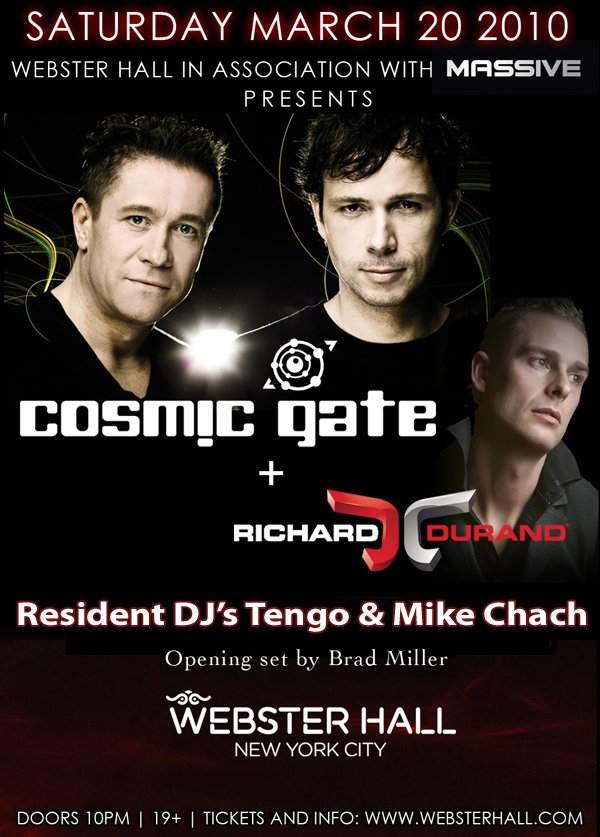 Cosmic Gate with Tengo Mike Chach & Richard Durand - Página frontal