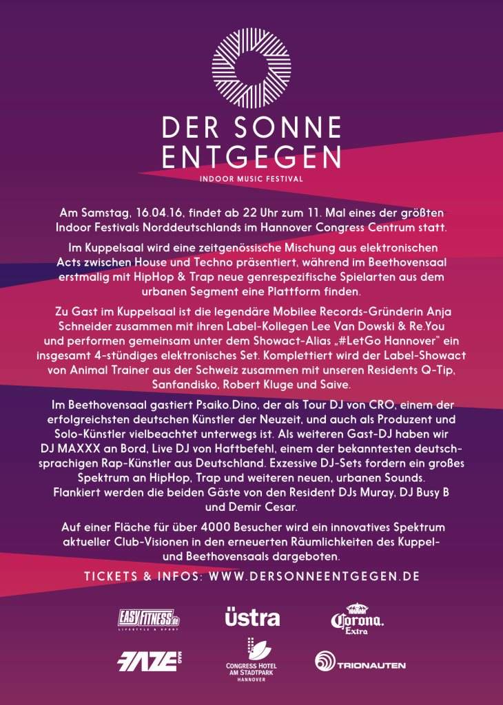 Der Sonne Entgegen - Indoor Music Festival - フライヤー裏