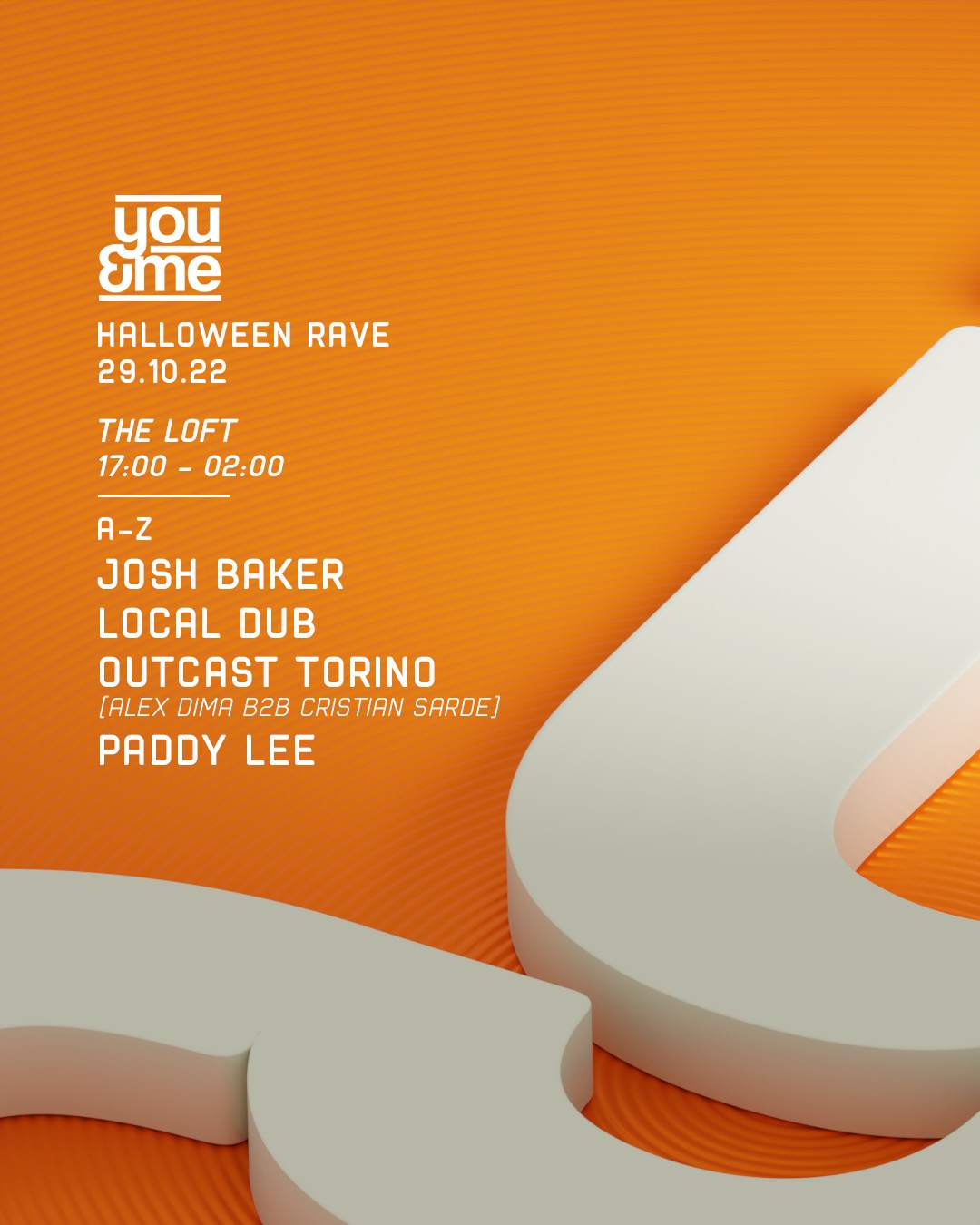 You&Me Halloween Rave with Josh Baker, Outcast Torino + more - Página frontal