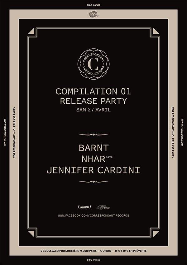Correspondant «01 » Release Party: Nhar, Barnt, Jennifer Cardini - Página frontal