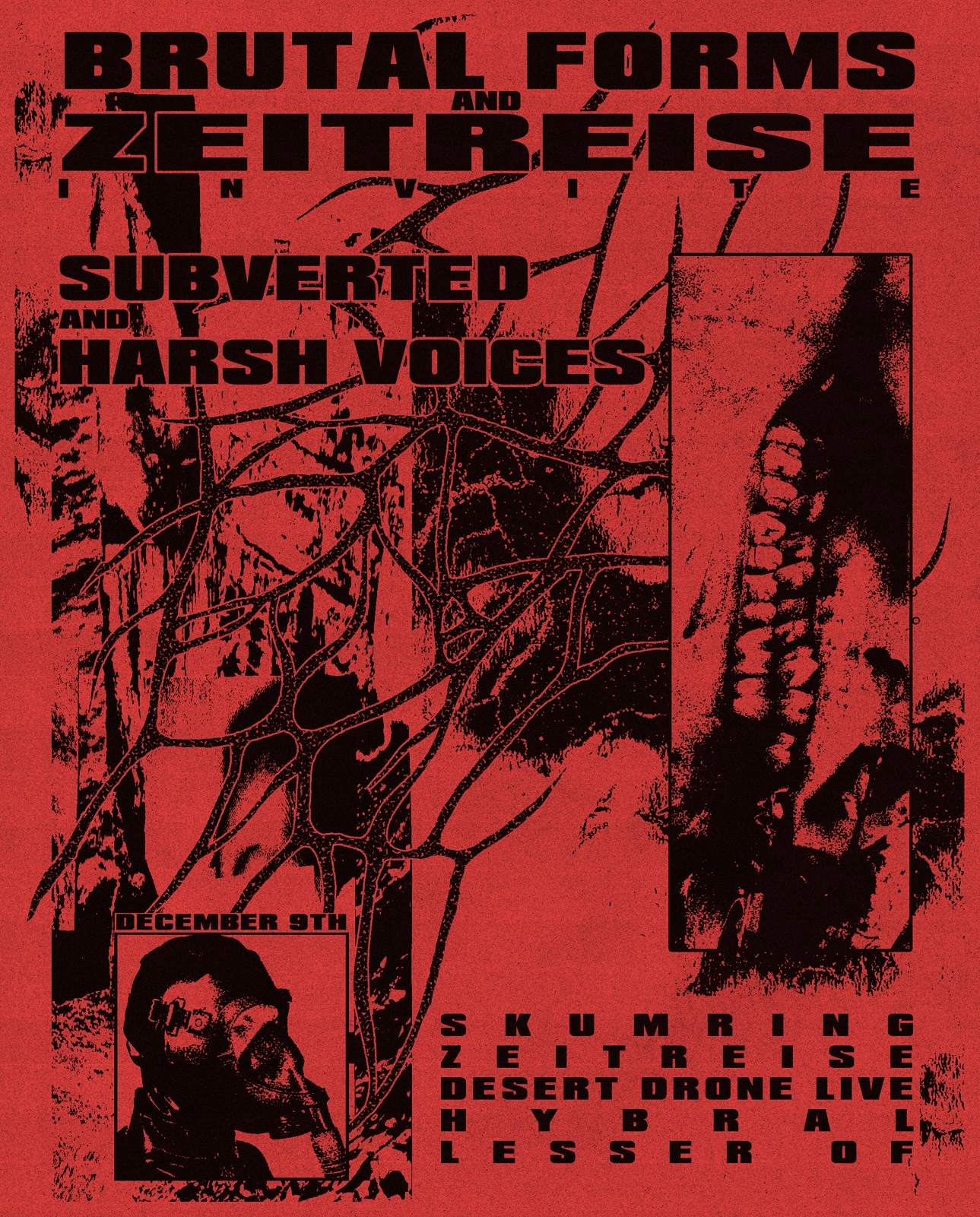 Brutal Forms and Zeitreise invite: Subverted & Harsh Voices - フライヤー表