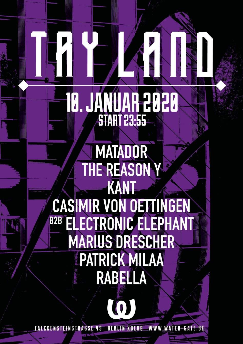 Try Land with Matador, The Reason Y, Kant, Casimir von Oettingen, Electronic Elephant and More - Página frontal