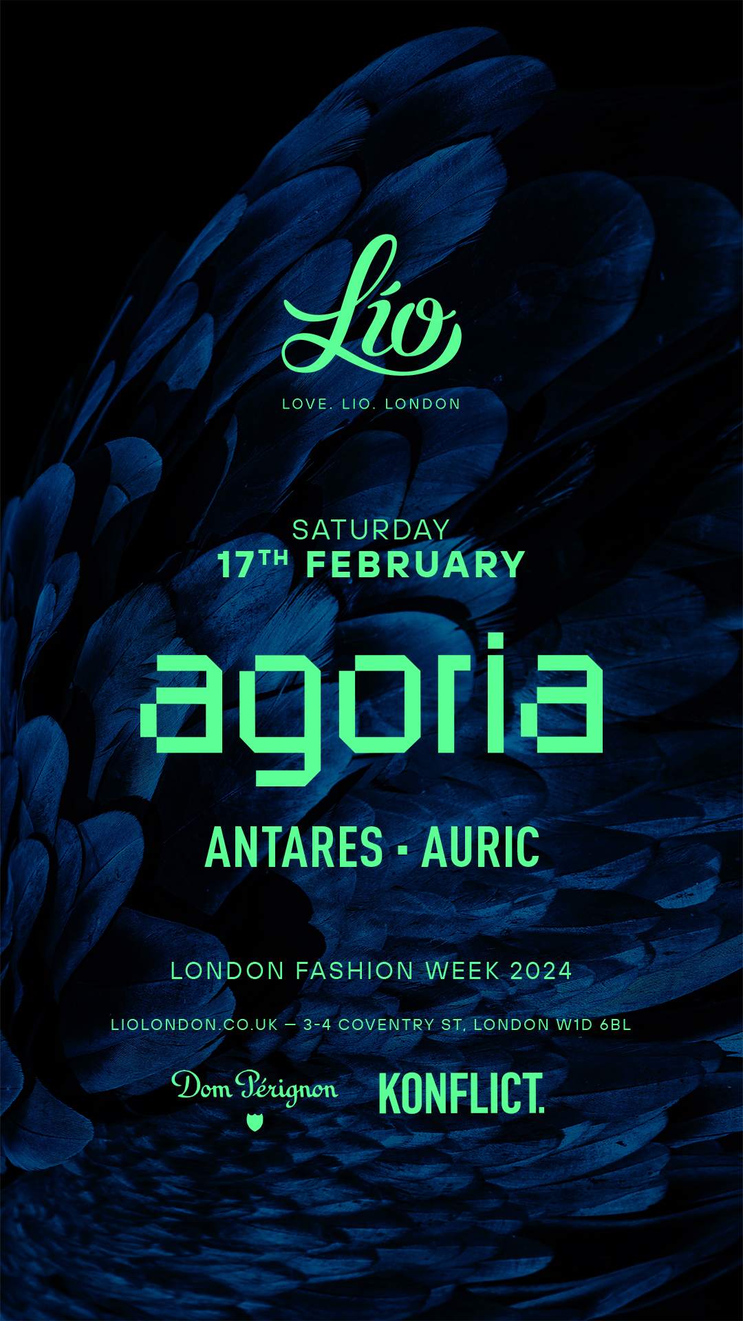 Lio London: Agoria, Antares & Auric - フライヤー表