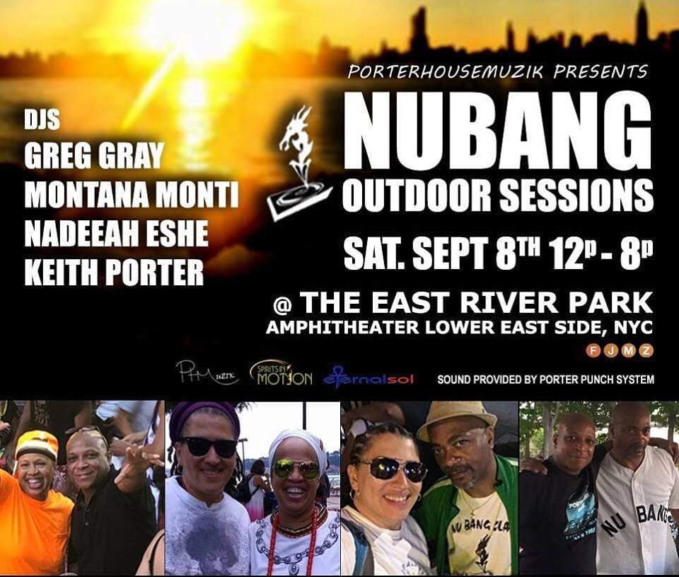 Nu Bang Outdoor Sessions wsg Greg Gray, Montana Monti, Nadeeah Eshe + Keith Porter - フライヤー表