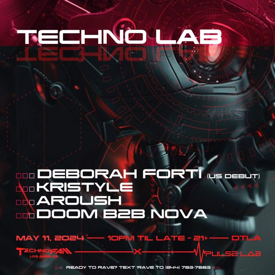 Technofamla X PULSE LAB present: Deborah Forti (us debut) - Página frontal