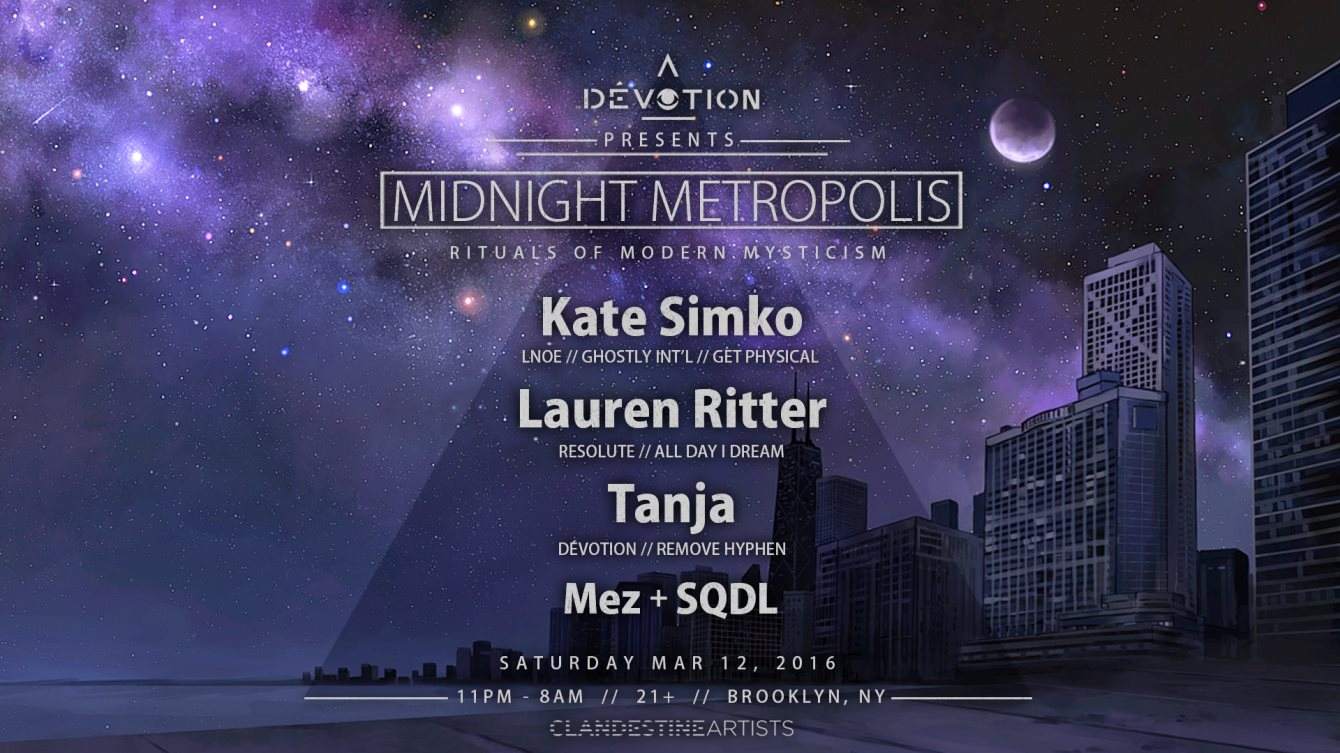 Midnight Metropolis with Kate Simko, Lauren Ritter, Tanja, Mez & Sqdl - Página frontal