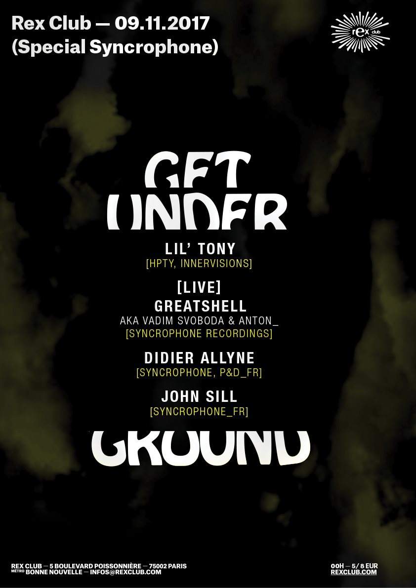 Get Underground: Lil' Tony, Greatshell Live aka Vadim Svoboda & Anton, Didier Allyne, John Sill - Página frontal