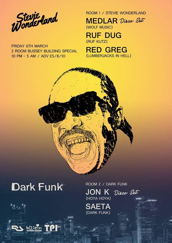 Stevie Wonderland & Dark Funk with Medlar + Jon K + Ruf Dug & Red Greg - Página frontal