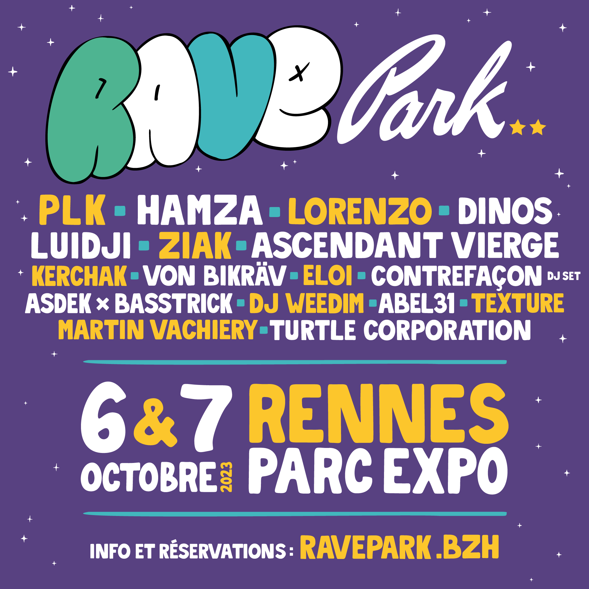 RAVE PARK 2023 - RENNES - フライヤー表
