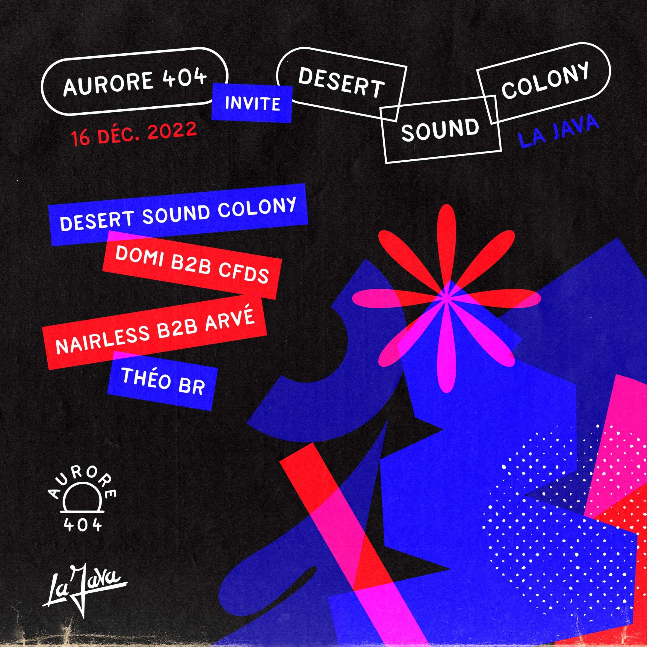 Aurore 404 invite Desert Sound Colony & Domi (Vénus Club) - Página frontal