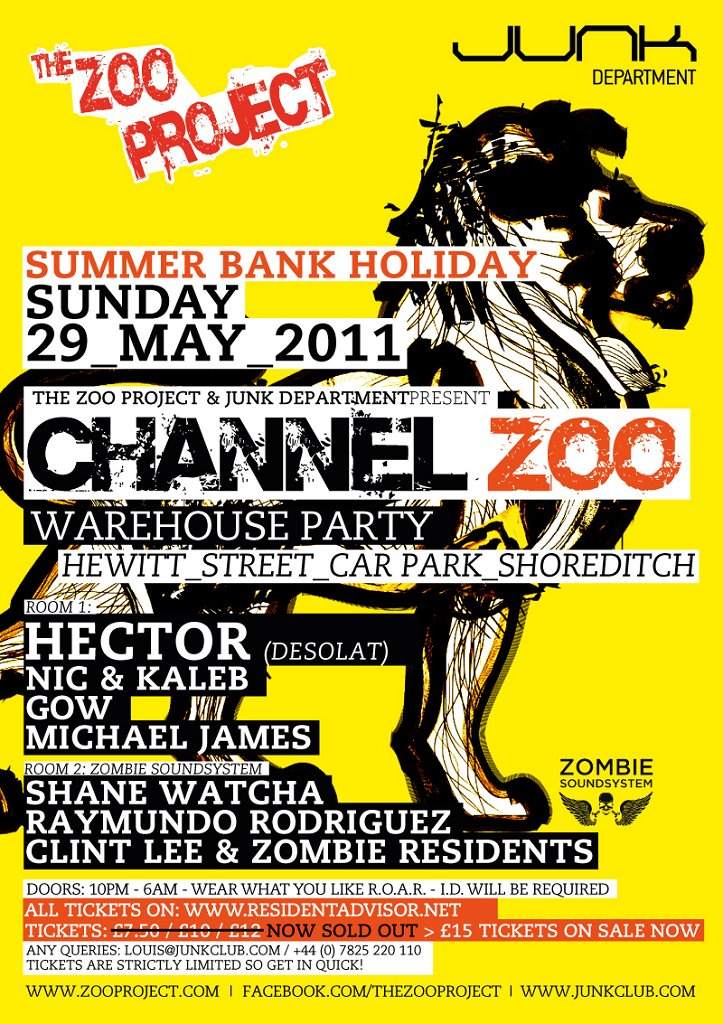 Junk Department presents Channel Zoo Ldn Warehouse - Página frontal
