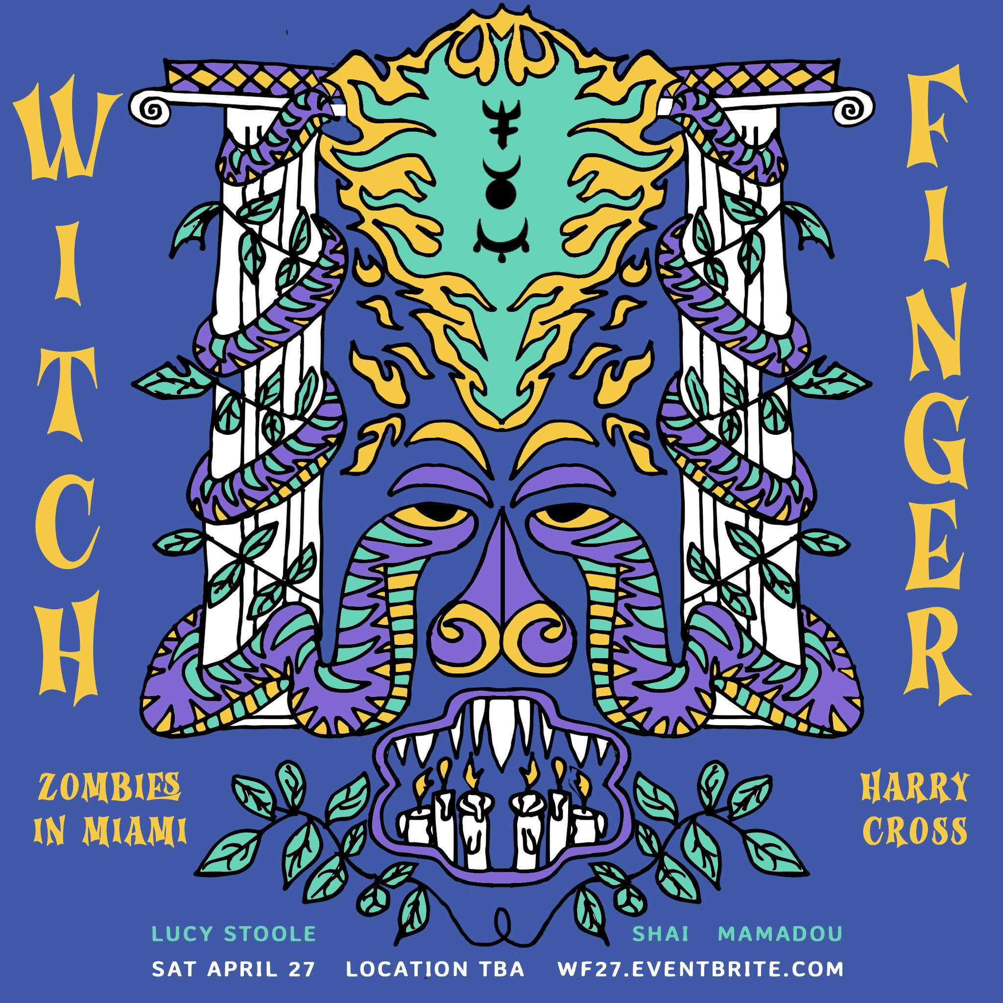 Witch Finger with Zombies In Miami, Harry Cross - フライヤー表