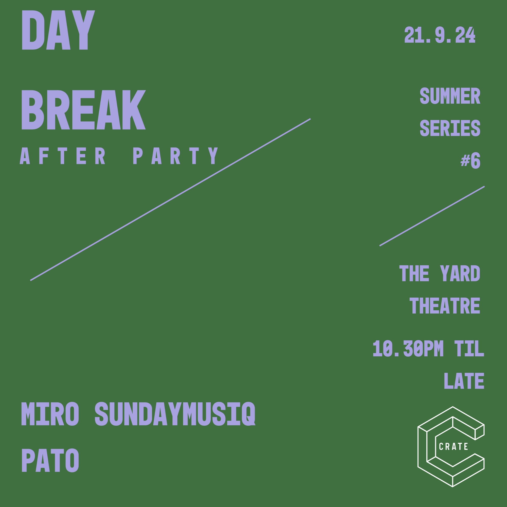 Day Break / Carrot Green, Marco Shuttle, Pato, Miro SundayMusiq - フライヤー裏