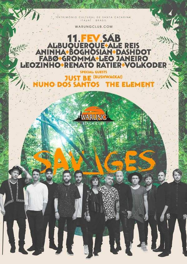 Warung Savages Feat. Just Be, Nuno dos Santos e The Element - フライヤー表