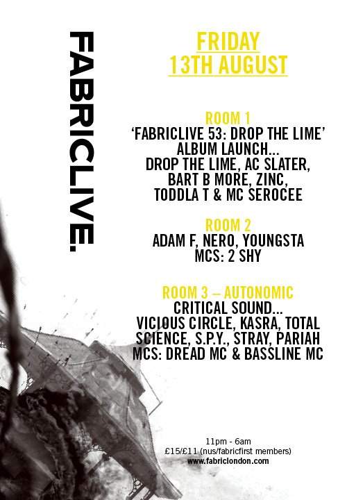 'Fabriclive 53: Drop The Lime' Album Launch - Página frontal