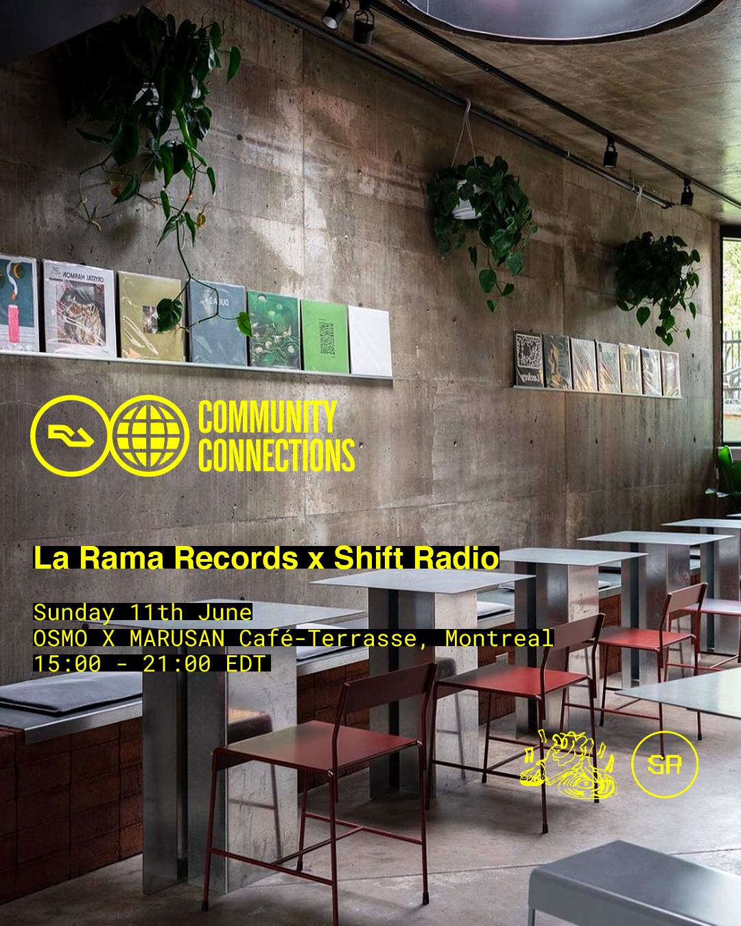 RA CC Montreal x Shift Radio x La Rama Records - Página trasera