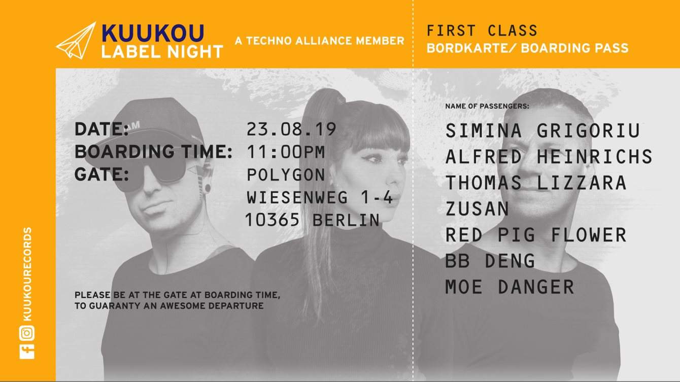 Kuukou Label Night with Simina Grigoriu, Alfred Heinrichs, Thomas Lizzara, … - フライヤー表