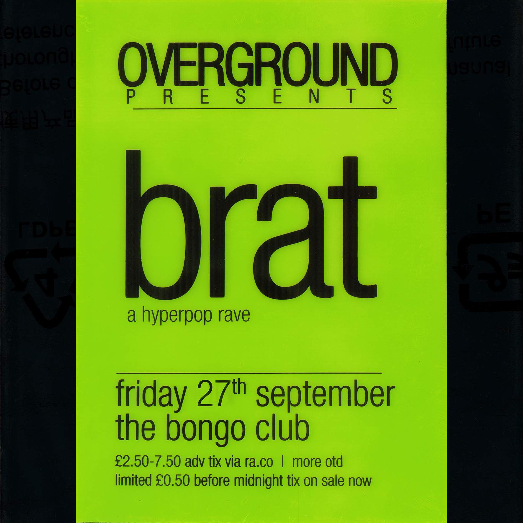 brat rave [adv tix sold out] [tickets on sale for part 2 now] at The ...