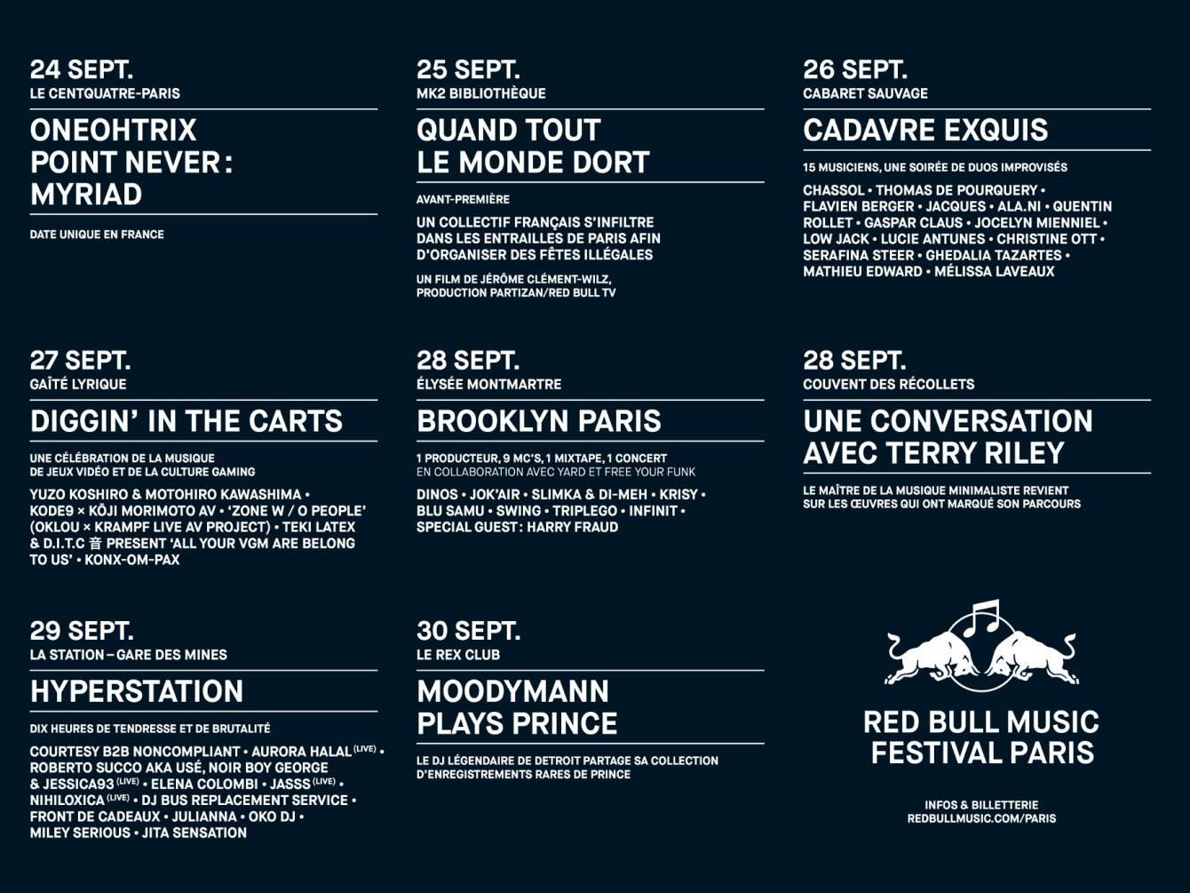 Red Bull Music Festival Paris 2018 - フライヤー裏