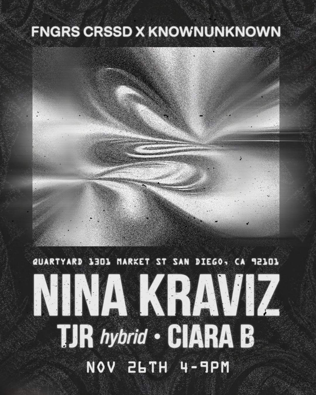FNGRS CRSSD x knownunknown present Nina Kraviz + TJR - Página frontal