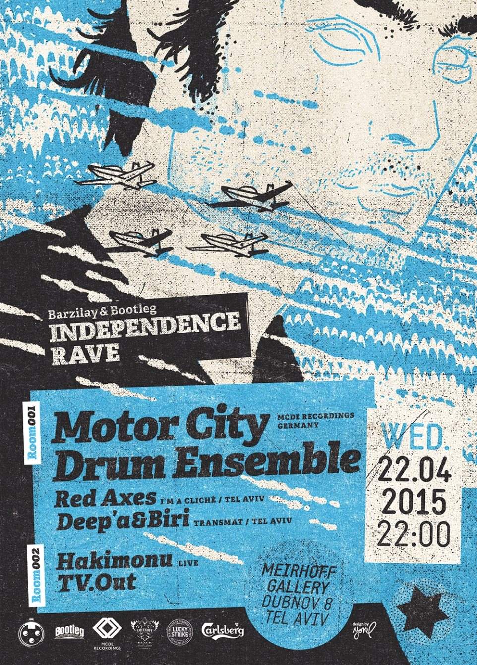 Barzilay & Bootleg Independence Rave with Motor City Drum Ensemble - フライヤー表