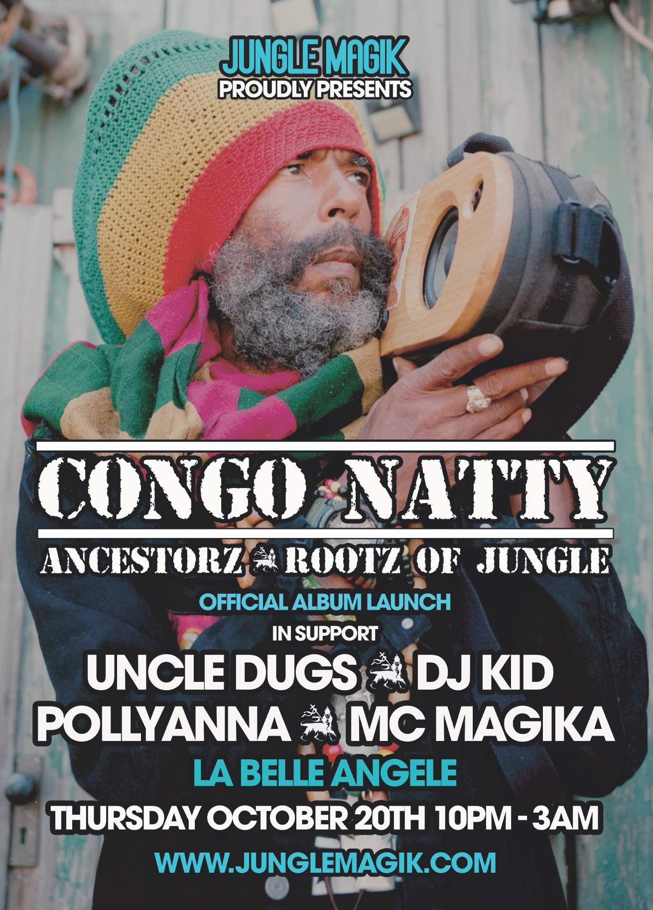 Congo Natty - Rootz Of Jungle - Official Album Launch - Página frontal