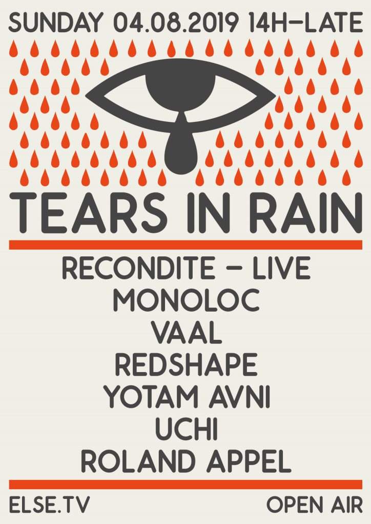Tears In Rain Open Air w. Recondite, Monoloc, Vaal & More - Página frontal