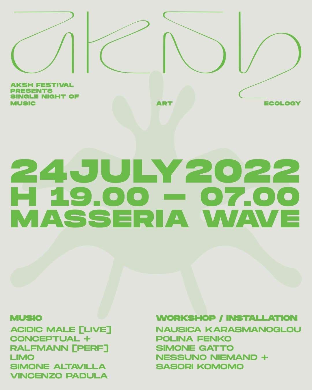 AKSH Festival new date 24/07 at Masseria Wave - フライヤー表