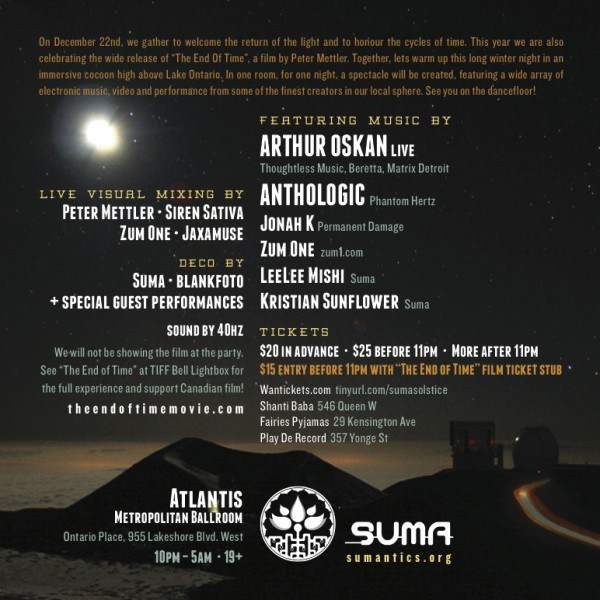 Suma presents: After Party for The End of Time - Página trasera