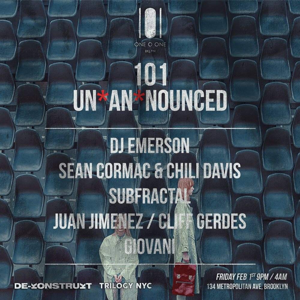 101 - DJ Emerson/ Sean Cormac & Chili Davis/ Subfractial/ Juan Jimenez & Cliff Gerdes/ Giovani - フライヤー表