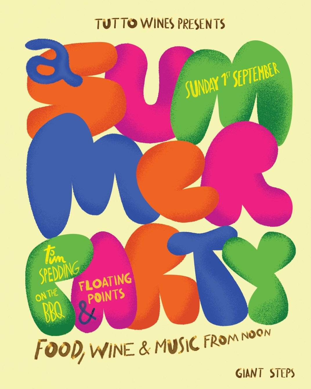 Tutto Summer Party 2019 with Floating Points - フライヤー表