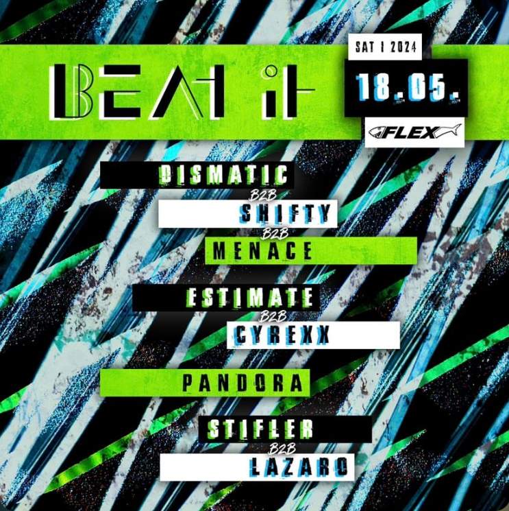 Beat It w/ Dismatic, Shifty, Menace - フライヤー表