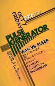 Pulse Generator featuring War vs Sleep - フライヤー表