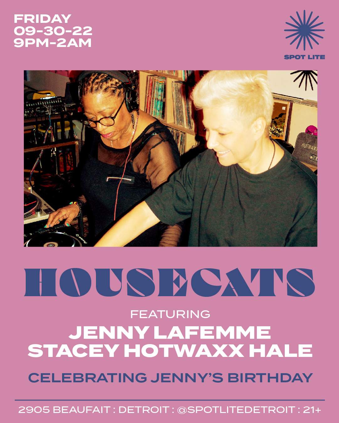 HOUSECATS FT: JENNY LAFEMME / Stacey Hotwaxx Hale (CELEBRATING JENNY'S BIRTHDAY) - フライヤー表