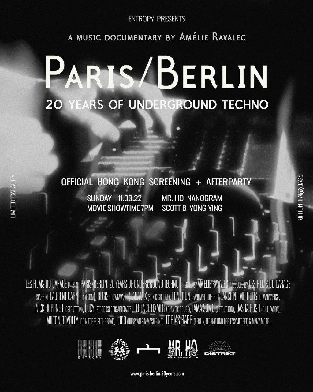 Entropy 熵 presents: Paris/Berlin: 20 Years Of Underground Techno ...