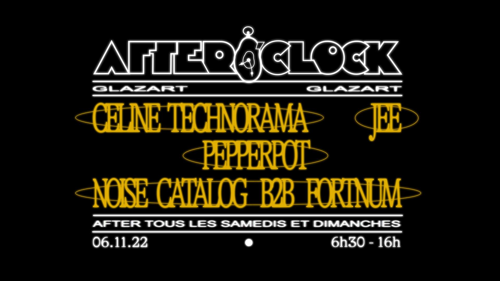After O'Clock: Céline Technorama, Jee, Noise Catalog B2B Fortnum, Pepperpot - Página frontal