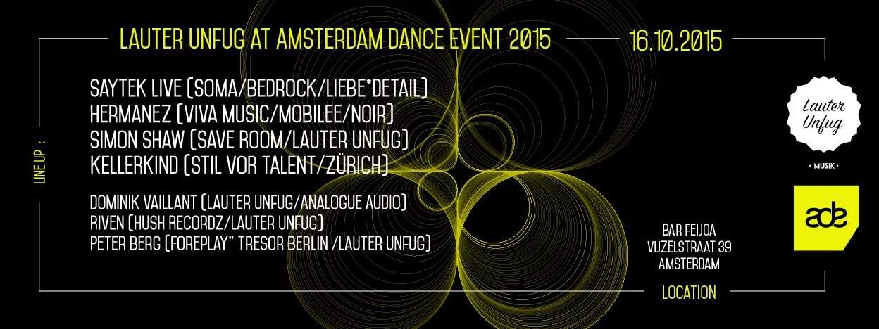 Lauter Unfug at ADE 2015 - フライヤー表